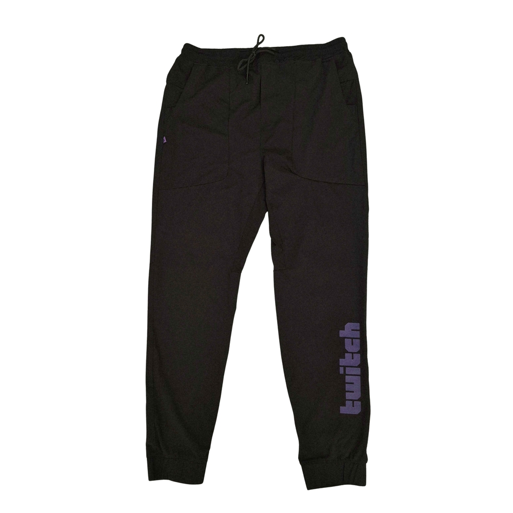 Black Joggers with Purple Twitch Logo